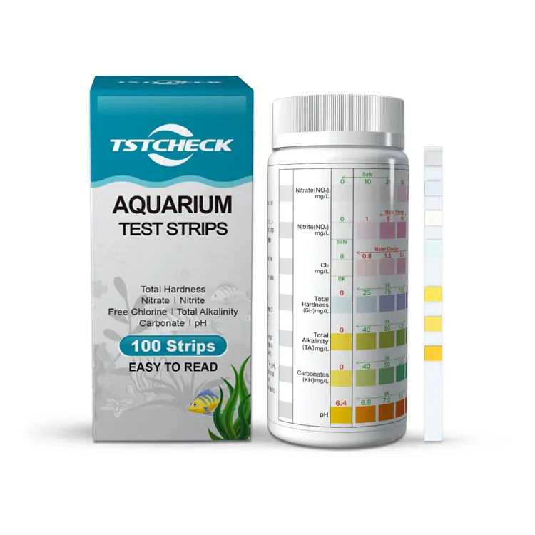 Hete Verkoop Professionele En Handige Aqua Check Water Test Strips 7 In 1 Zoutwater Test Kit Voor Aquarium