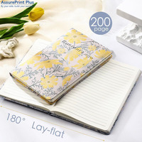 Carnet A5 vintage en tissu brodé marguerites, journal ligné à ouverture plate 200 pages, papeterie personnalisée avec logo, cadeau pour femme, vente en gros