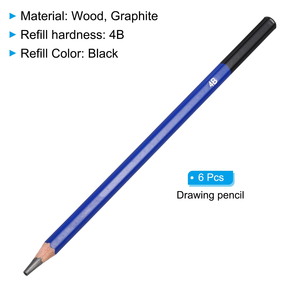 Lápices de Madera de Alta Calidad con Punta Negra y Cuerpo Azul para Uso en Oficina y Estudiantes - Product Image 4