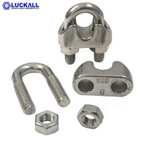 Pince de câble métallique malléable en acier inoxydable 304 de haute qualité pince de montage de matériel Din741