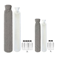 Vente chaude 2L de long bouillotte taille et épaule grand sac à eau chaude avec couverture en peluche