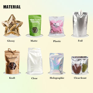 Đen 250g 1kg Túi giấy Kraft có thể khóa lại lưu trữ thực phẩm nhiệt bao bì doypack với cửa sổ chống ẩm - Product Image 5