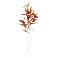 Branche d'eucalyptus artificielle de 100 cm, tons rouille-orange, pour couronne de récolte de Thanksgiving, décoration saisonnière