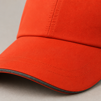 Gorra Deportiva Naranja con Logotipo Personalizado y Visera Curva, Gorra de Béisbol Informal para Exteriores, Sin Marca, Suministro de Fabricante al por Mayor