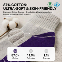 Chaussettes de course unisexe en coton épais respirant, mi-mollet, pour athlètes – Taille unique – Offre spéciale