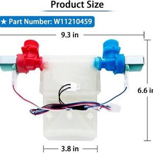Válvula de entrada para lavadora W11210459, 120V, de plástico, ajustable, de montaje en pared, para modelos Whirlpool - Product Image 2