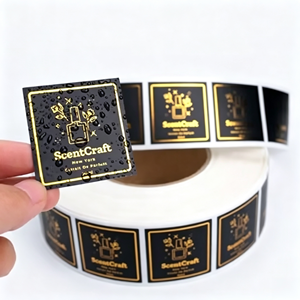 맞춤형 금박 은박 자가 접착 라벨 방수 핫 스탬핑 스티커 제품 포장용 맞춤 로고 인쇄 - Product Image 6