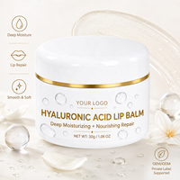 Baume à lèvres hydratant à l'acide hyaluronique au design haut de gamme, longue durée, estompant les ridules, haute valeur