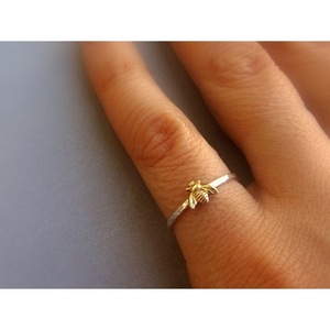 <b>Bee</b> Ring 925 Silver Gold Plated Two Tone Women's Fashion Jewelry <b>Gift</b> Insect Animal Design Elegant Style - Product Image 4