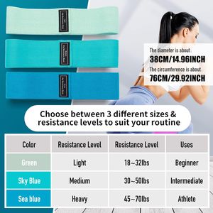 Stoff Hüft bänder 3 Stück schwerer Widerstand Elastic <span class=keywords><strong>Loop</strong></span> Yoga Fitness Gym Workout Bänder für Übung Bodybuilding, Physiotherapie - Product Image 2