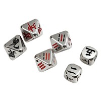 Jeu de dés en alliage d'aluminium fait main 5 pièces pour soirée romantique, avec dés de décision pour couples, activités romantiques, jeu de choix, cadeau