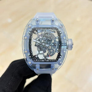 Reloj Mecánico Automático Tourbillon de Diseño Hueco con Carcasa de Cristal Transparente de Alta Calidad, Rectangular, de Lujo, en Oferta - Product Image 1