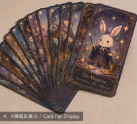 Jeu de cartes Oracle Tarot personnalisable KingCards en papier artistique hautement portable, avec livret, journal, bordure holographique et logo personnalisé