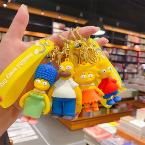 Porte-clés <span class=keywords><strong>figurines</strong></span> de la famille Simpson, sacs de couple, accessoires suspendus, porte-clés de voiture créatifs en gros - Product Image 1