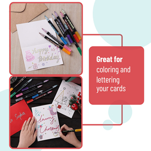 ชุดปากกาเมทัลลิกกลิตเตอร์สีสันสดใส 48 สี ปากกาคอนทัวร์แบบเส้นคู่พิเศษ ปากกาไฮไลท์เรืองแสง ผลิตจากพลาสติกทนทาน - Product Image 2