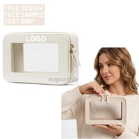Trousse de Maquillage Transparente en PVC avec Logo Personnalisé, Sac de Toilette à Fermeture Éclair, Étui de Voyage MAHJ Tiles, Trousse Cosmétique de Voyage Transparente