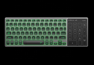 Clavier sans fil rétroéclairé fin rechargeable multi-appareils BT avec pavé numérique pour <span class=keywords><strong>Mac</strong></span> Windows I.OS Ordinateur Tablette Ordinateur portable - Product Image 2