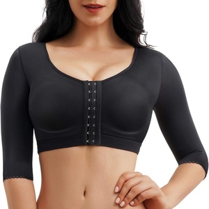 Sujetador <span class=keywords><strong>postoperatorio</strong></span> moldeador de cuerpo cruzado más vendido con copas de botón y características de retracción de brazo para senos secundarios - Product Image 5