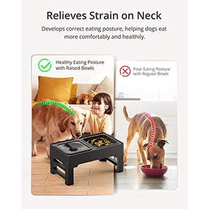 Yükseltilmiş yavaş besleyici köpek maması kaseleri dökülme olmayan köpek su kasesi ayarlanabilir köpek maması kasesi ile yükseltilmiş standı - Product Image 2