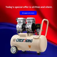 220V petit compresseur d'air silencieux sans huile Type de Piston Portable pour la réparation du bois dentaire et la peinture pompe de refroidissement à Air