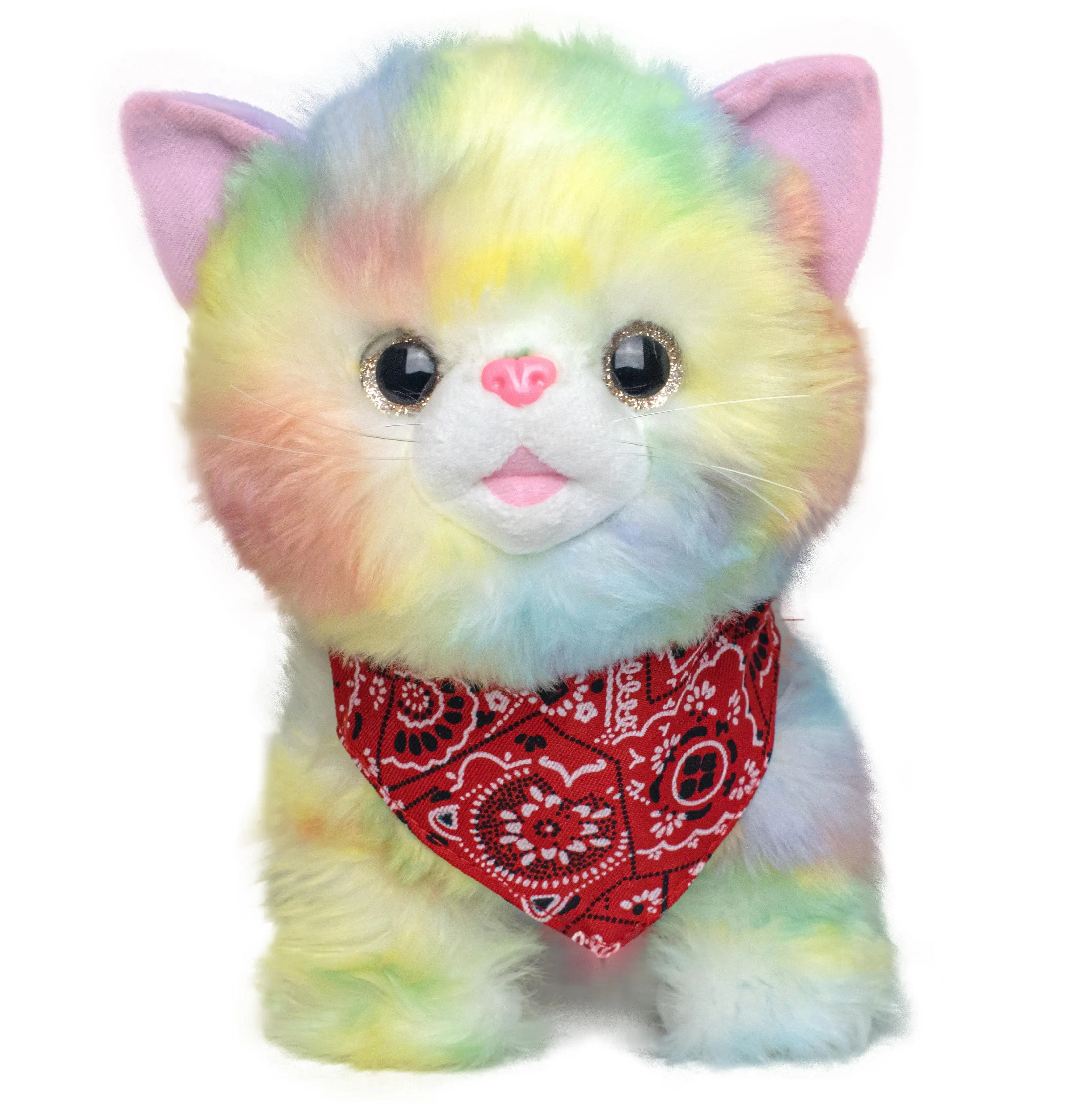 발렌타인 대화 형 전기 봉제 장난감 귀여운 무지개 고양이 어린이를위한 남녀공용 장난감 이야기 PP 면으로 채워진 캐릭터