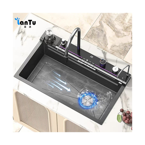Vendita calda all'ingrosso Utility ciotola singola moderna fatta a mano intelligente multifunzione 304 <span class=keywords><strong>in</strong></span> <span class=keywords><strong>acciaio</strong></span> inox lavello da <span class=keywords><strong>cucina</strong></span> - Product Image 2