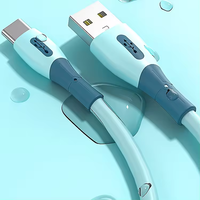 Câble USB Type C en silicone liquide, charge rapide 3A, cuivre pur, blindage en nylon tressé, 1,2 m pour iPhone et Android