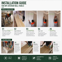 Panneau mural décoratif en composite bois-plastique rainuré, style classique moderne, imperméable, pour la maison