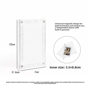 Nouveau design, support <span class=keywords><strong>photo</strong></span> <span class=keywords><strong>Instax</strong></span> magnétique transparent en acrylique de 3 pouces, motif mignon imprimé, écologique, décoratif - Product Image 3
