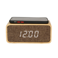 Aangepaste Led Houten Tafel Wekker Decor Voice Magnetische Draadloze Opladen Keuken Smart Tafel Klokken Voor Telefoon