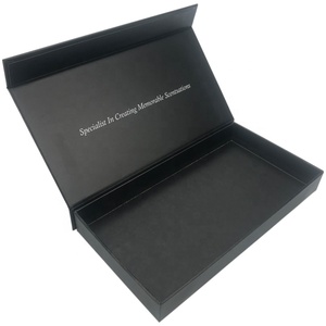 Black Magnetic Lid Custom Printing Logo Paper Packaging Gift Box with Hot Stamping UV