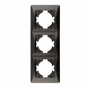 Support mural en graphite, 3 éléments verticaux, idéal pour les installations électriques et l'optimisation des espaces. - Product Image 1