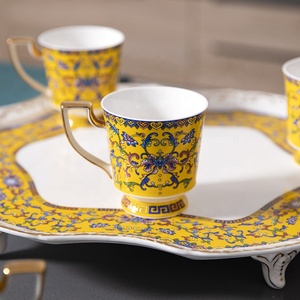 Juego de Tazas de Cerámica Esmaltada Amarilla de Estilo Vintage Europeo, Ecológico, para Té, Café y Bebidas, de Alta Calidad, para Hogar, Hotel y Restaurante - Product Image 6