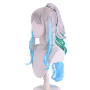 Peluca de <span class=keywords><strong>Cosplay</strong></span> de <span class=keywords><strong>Yamato</strong></span> de One Piece, Multicolor Degradado, Cuatro Emperadores y Bestias - Product Image 4