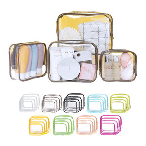 Nouveau Portable grande capacité étanche Transparent maquillage sacs de lavage <span class=keywords><strong>sac</strong></span> de rangement de voyage PVC clair <span class=keywords><strong>sac</strong></span> cosmétique avec fermeture éclair - Product Image 1