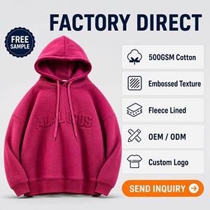 High Quality Heavyweight 3D Embossed Hoodie Custom Logo <b>Fleece</b> Oversized Pullover Autumn Sweatshirt with Embroidered Technics - Product Image 2