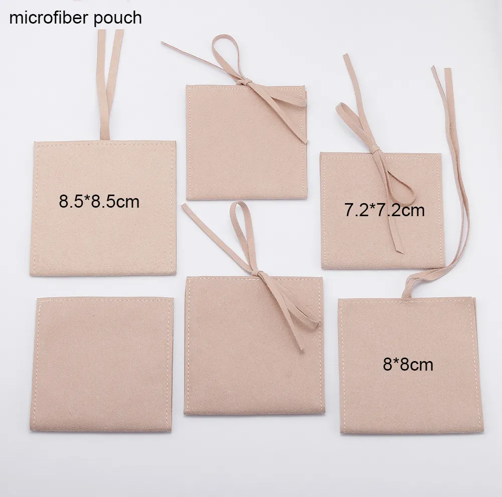 Lancui Pochon Bijoux Custom Logo Luxe Sieraden Verpakking Kleine Microfiber Envelop Flap Sieraden Zakje Met Logo