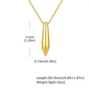 Gold-Plated Stainless Steel Bullet Head Pendant <b>Necklace</b> Claw Inlay Geometric Link Chain <b>for</b> Women <b>Men</b> <b>for</b> Christian - Product Image 6