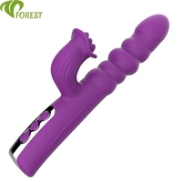 Hochwertiger Doppelfunktions-Teleskop-Leck-Stimulator, Wasserdichter Stoß-Klitoris-Stimulator, Intelligenter Vibrator mit Vibrierender Zunge, Sexspielzeug