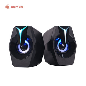 Comcn Desktop <b>Speaker</b> 2.0 Channel <b>USB</b> Powered With Colorful LED Light For Home Office Gaming - Product Image 1