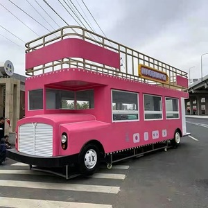 Camión de Comida Metálico Clásico Vintage de Dos Pisos, Remolque de Comida Móvil para Barbacoa, Camión de Helados, <span class=keywords><strong>Caravana</strong></span> de Comida con Cocina - Product Image 3