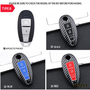 Porte-clés de voiture en fibre de carbone pour <span class=keywords><strong>Suzuki</strong></span> <span class=keywords><strong>Ignis</strong></span> S cross Grand Vitara Swift Kizashi SX4 Baleno Ertiga Accessoires - Product Image 2