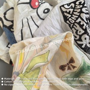 ผ้าเช็ดทำความสะอาดอุตสาหกรรม ทำจากผ้าฝ้ายสีขาวพิมพ์ลาย รีไซเคิล สำหรับทำความสะอาด - Product Image 4