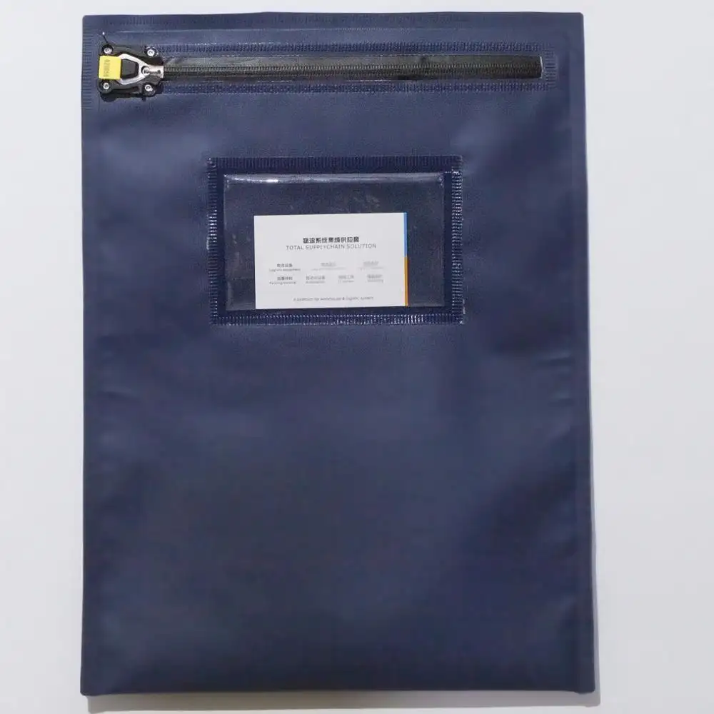 Yeniden kullanılabilir güvenlik kilitleme banka çantası PVC belge güvenlik çantası plastik mühür kilitleme çantası