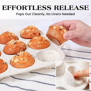 12+24 Cups Silicone Muffin <b>Pans</b> for Baking with Metal Frame - Product Image 4