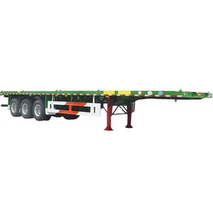 3-As 40-Voet 60-Ton Vervoer Container Flatbed Oplegger Truck