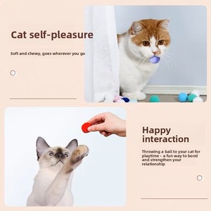 Lanceur de balles en peluche pour chat en polyester, pistolet à balles rebondissantes silencieux et manuel, jouet interactif pour l'auto-entretenement, soulage le stress - Vente chaude - Product Image 5