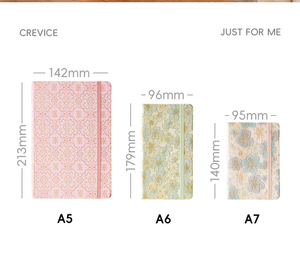 Carnet de notes pour étudiants à couverture rigide en tissu jacquard color block motif papillon avec sangle jacquard élégante, format A5 A6 A7 - Product Image 4