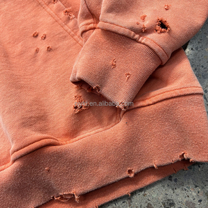 Felpe Oversize Personalizzate con Logo, Stile Vintage Effetto Lavaggio Acido, Cotone <span class=keywords><strong>Arancione</strong></span> Spray al Potassio, <span class=keywords><strong>Felpa</strong></span> Effetto Invecchiato - Product Image 4