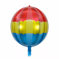Ballons en aluminium colorés magiques en gros, design rayé rond, ballons 4D pour la décoration de fête d'anniversaire